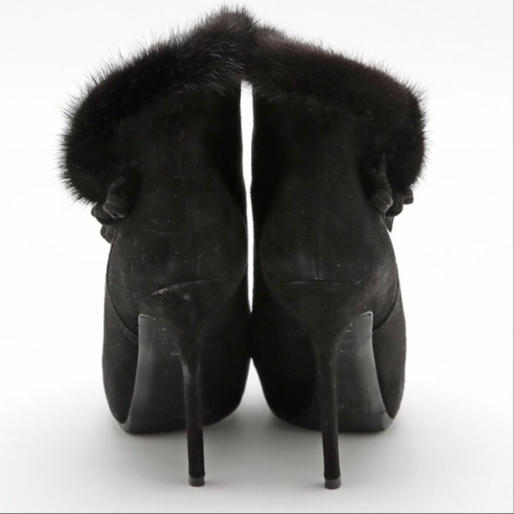 Christian Dior Black Suede Booties Heeled Ankle Boots Women’s size 36 - Picture 5 of 10
